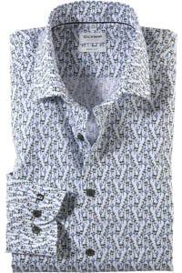 OLYMP Level Five Body Fit Hemd blau/grün/weiss, Blumen