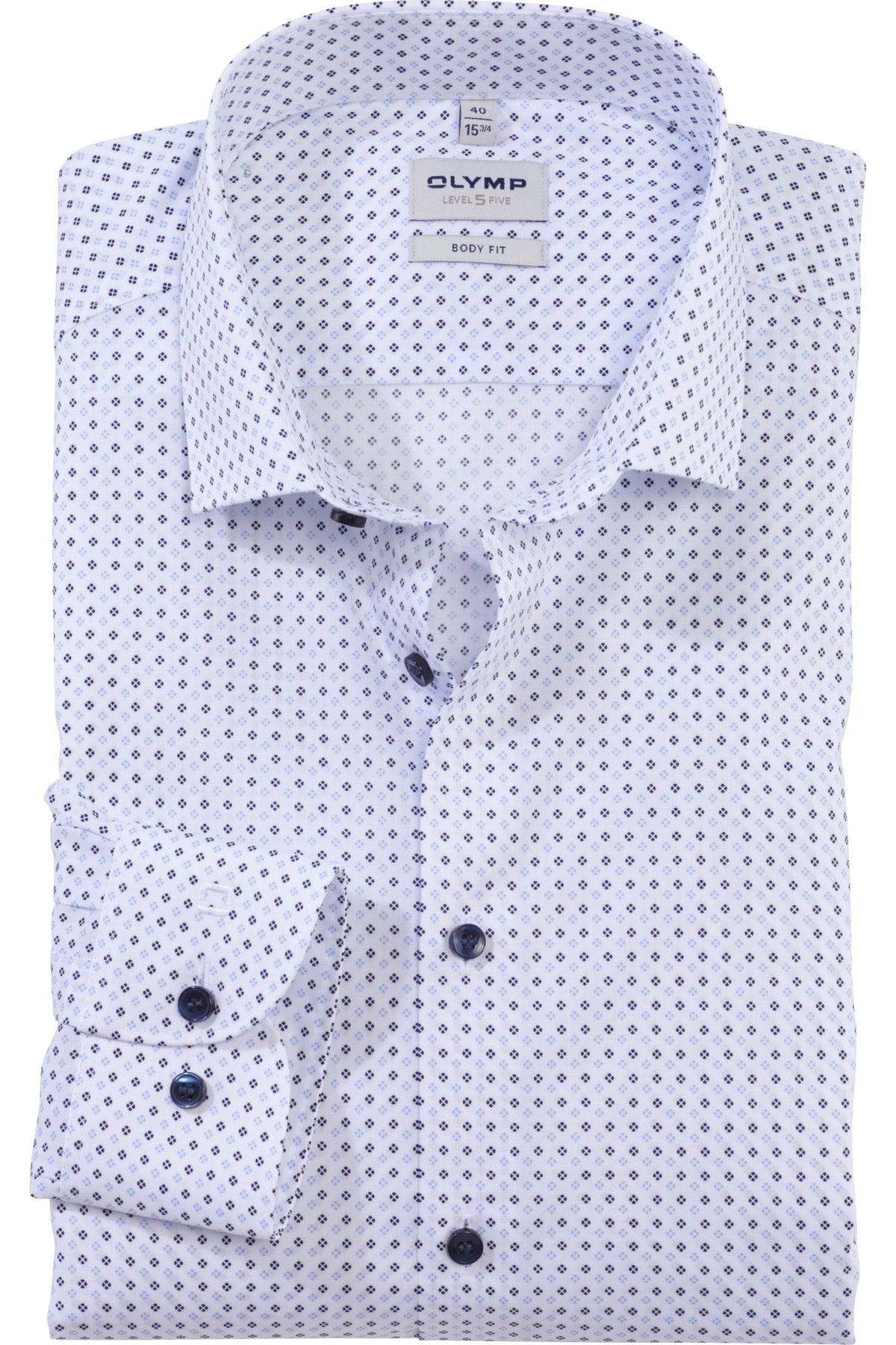 OLYMP Level Five Body Fit Hemd bleu, Bedruckt