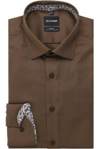 OLYMP Level Five Body Fit Hemd braun, Faux-uni