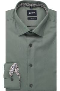OLYMP Level Five Body Fit Hemd graugrün, Faux-uni