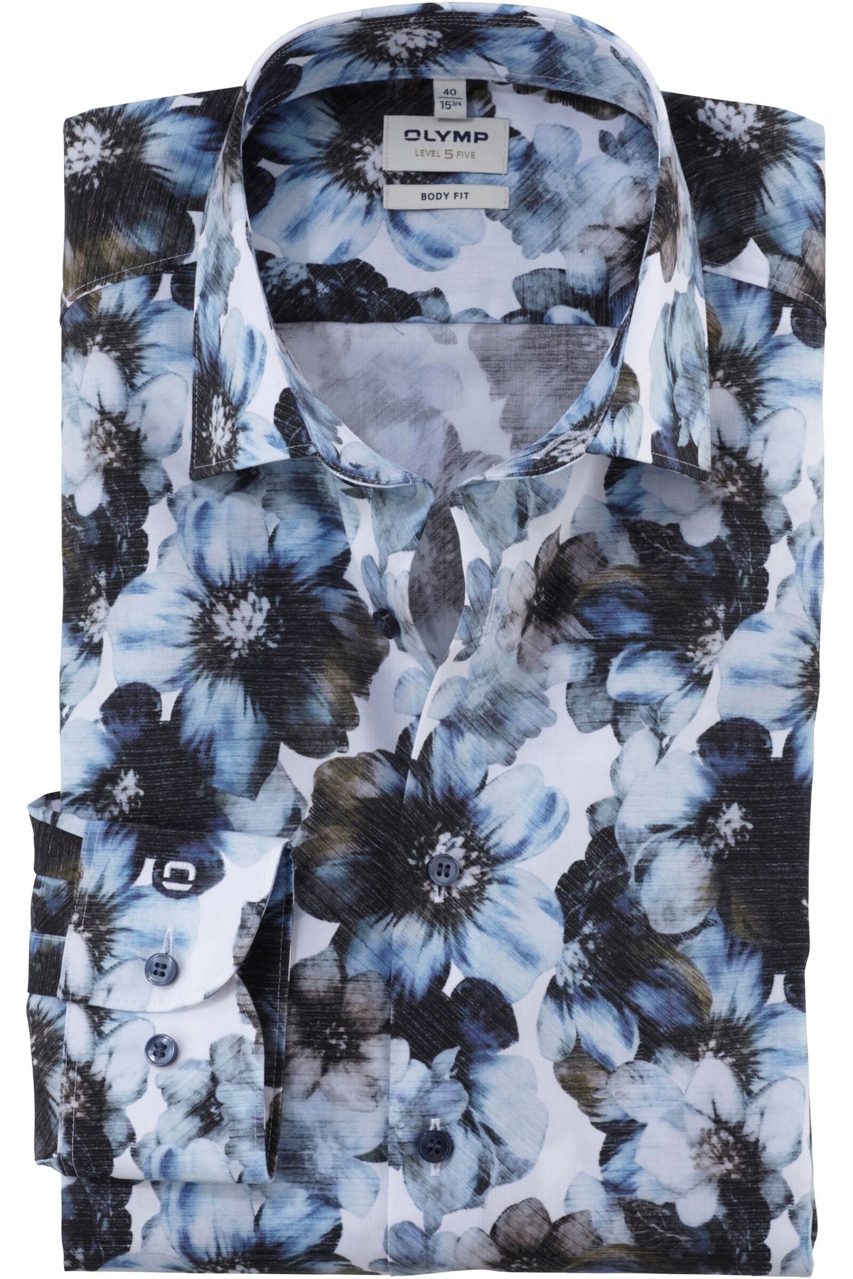 OLYMP Level Five Body Fit Hemd bleu, Bedruckt