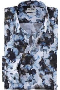 OLYMP Level Five Body Fit Hemd bleu, Bedruckt