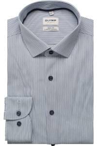 OLYMP Level Five Performance Climate Control Body Fit Hemd blau, Gestreift