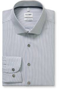 OLYMP Level Five Performance Climate Control Body Fit Hemd blau, Gestreift