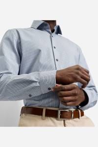 OLYMP Level Five Performance Climate Control Body Fit Hemd blau, Gestreift