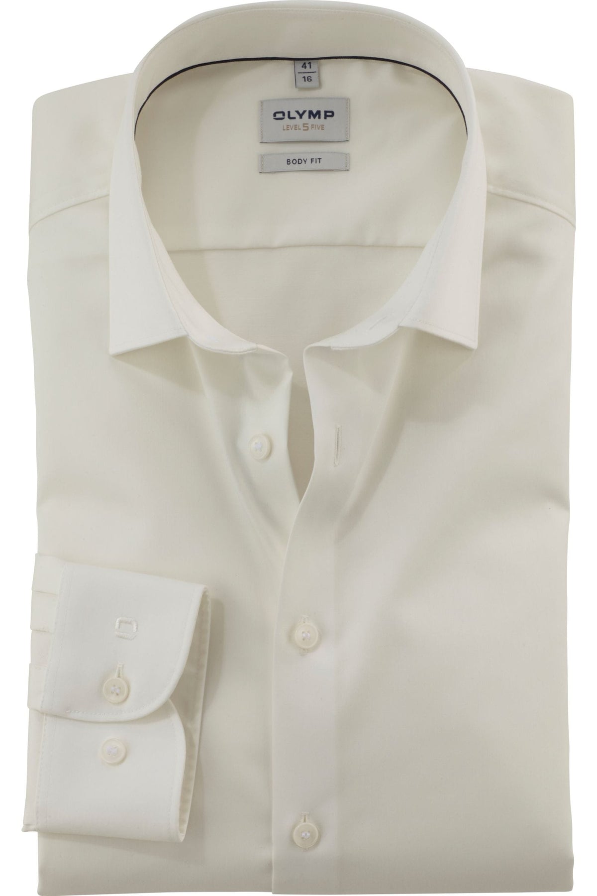 OLYMP Level Five Body Fit Hemd hellbeige, Einfarbig