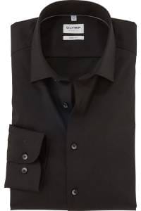 OLYMP Level Five Body Fit Hemd schwarz, Einfarbig