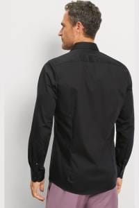 OLYMP Level Five Body Fit Hemd schwarz, Einfarbig