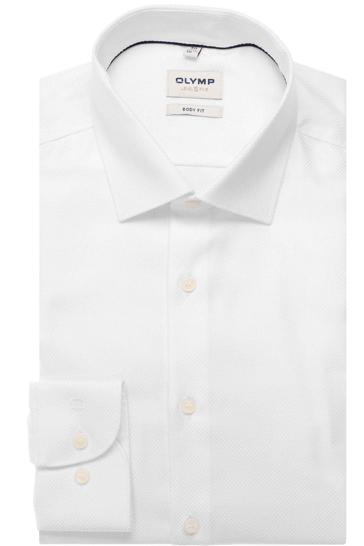 OLYMP Level Five Body Fit Hemd weiss, Faux-uni