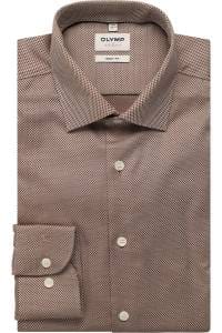 OLYMP Level Five Body Fit Hemd nougat, Faux-uni