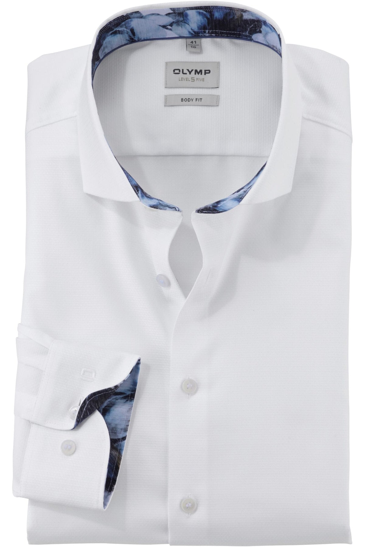 OLYMP Level Five Body Fit Hemd weiss, Faux-uni