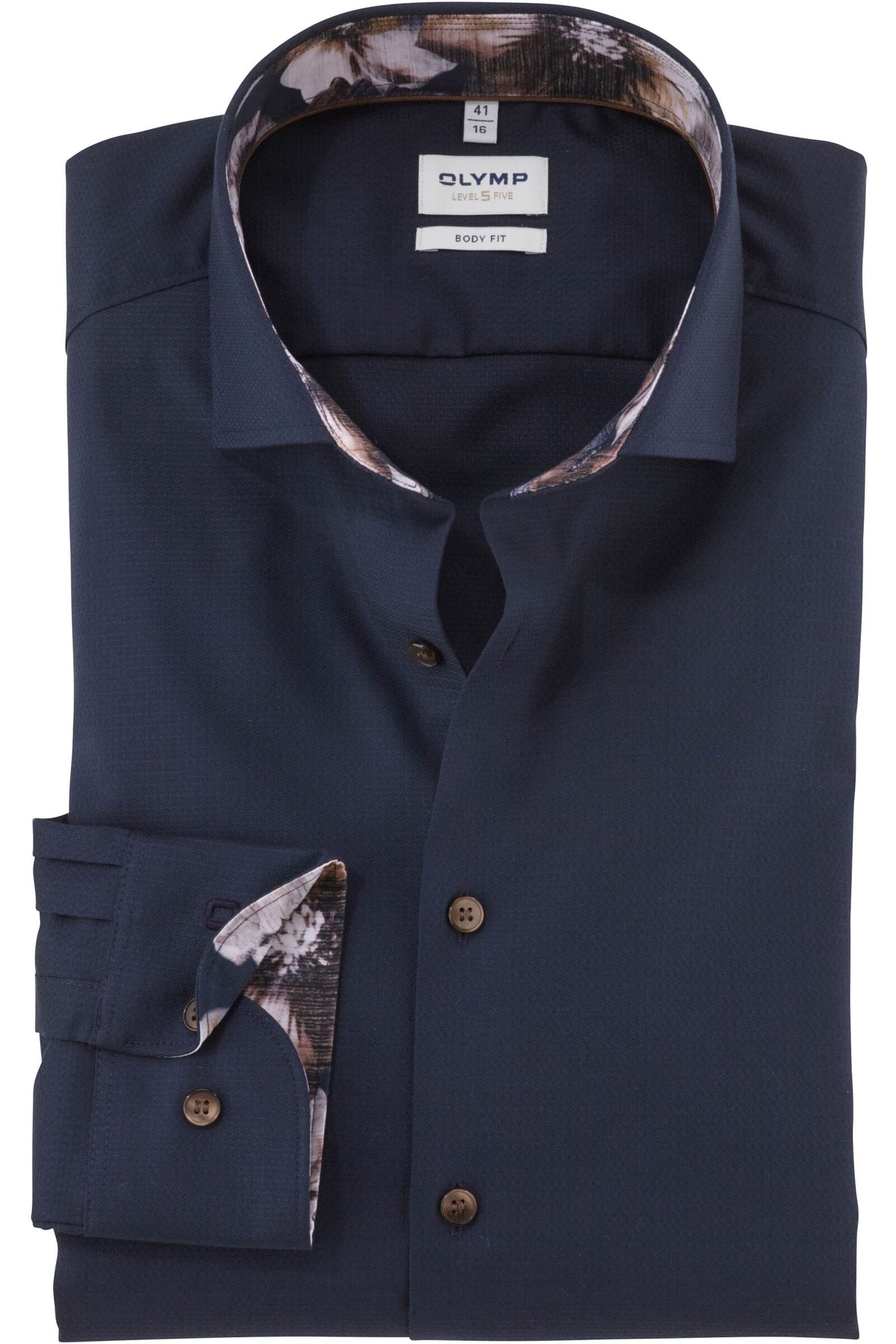 OLYMP Level Five Body Fit Hemd marine, Faux-uni