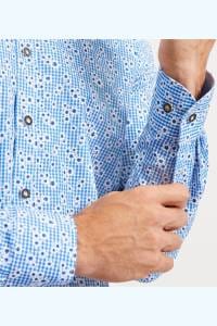 OLYMP Level Five Body Fit Hemd blau, Bedruckt