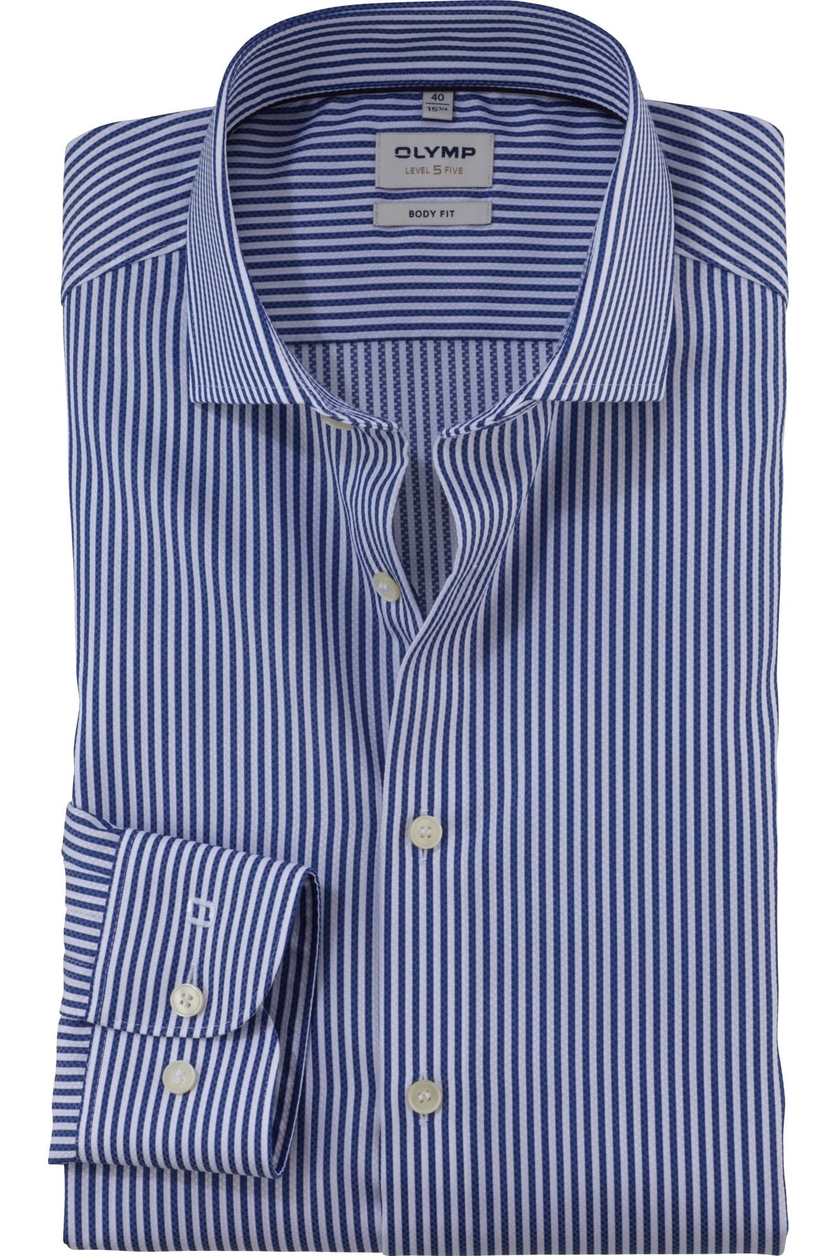 OLYMP Level Five Body Fit Hemd royal, Gestreift
