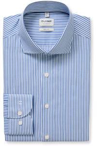OLYMP Level Five Body Fit Hemd blau, Gestreift