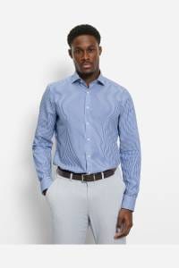 OLYMP Level Five Body Fit Hemd blau, Gestreift