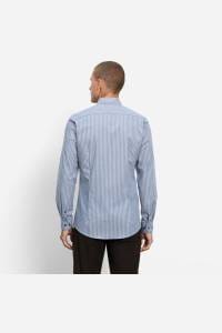 OLYMP Level Five Body Fit Hemd rauchblau, Gestreift