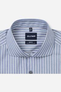 OLYMP Level Five Body Fit Hemd rauchblau, Gestreift