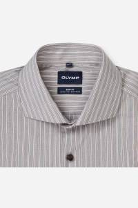 OLYMP Level Five Body Fit Hemd grau, Gestreift