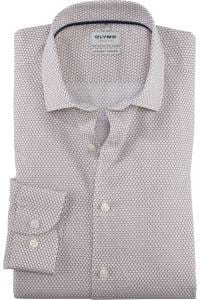 OLYMP Level Five Garment Washed Body Fit Leinenhemd natur, Bedruckt