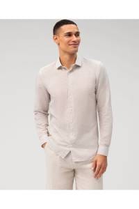 OLYMP Level Five Garment Washed Body Fit Leinenhemd natur, Bedruckt