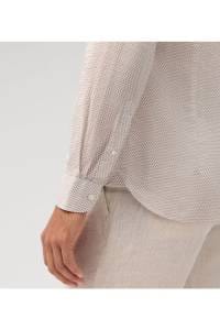 OLYMP Level Five Garment Washed Body Fit Leinenhemd natur, Bedruckt