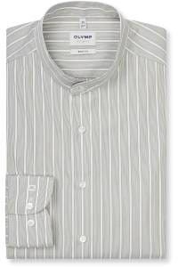 OLYMP Level Five Body Fit Hemd oliv, Gestreift