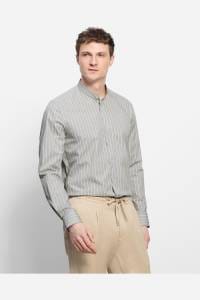 OLYMP Level Five Body Fit Hemd oliv, Gestreift