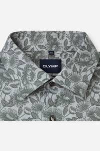 OLYMP Level Five Performance Climate Control Body Fit Hemd graugrün, Blumen