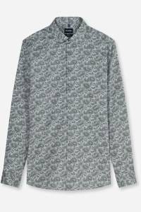 OLYMP Level Five Performance Climate Control Body Fit Hemd graugrün, Blumen