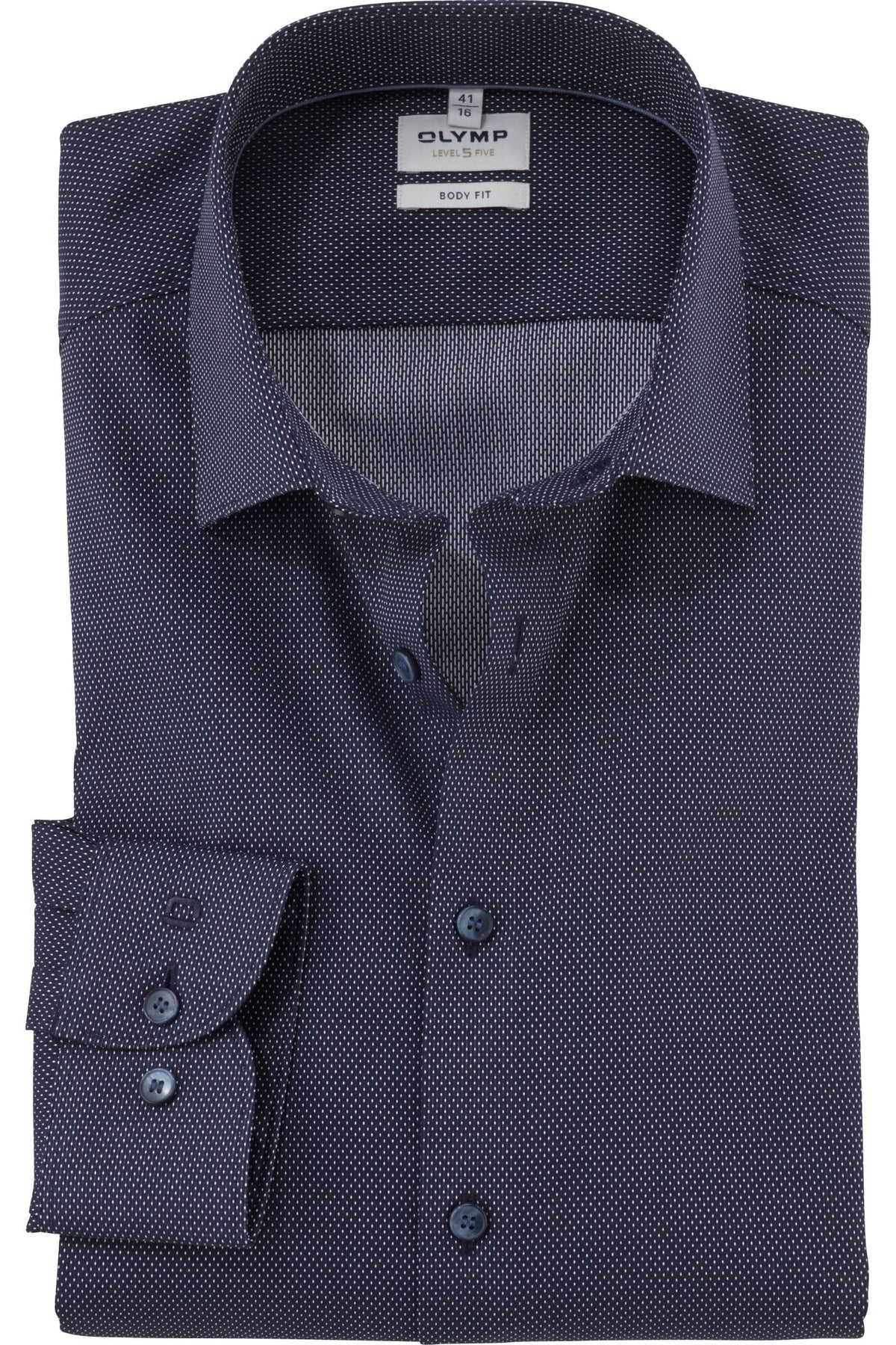 OLYMP Level Five Body Fit Hemd nachtblau, Faux-uni