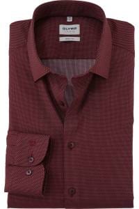 OLYMP Level Five Body Fit Hemd dunkelrot, Faux-uni