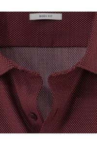 OLYMP Level Five Body Fit Hemd dunkelrot, Faux-uni