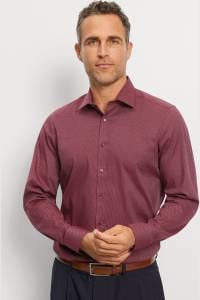 OLYMP Level Five Body Fit Hemd dunkelrot, Faux-uni