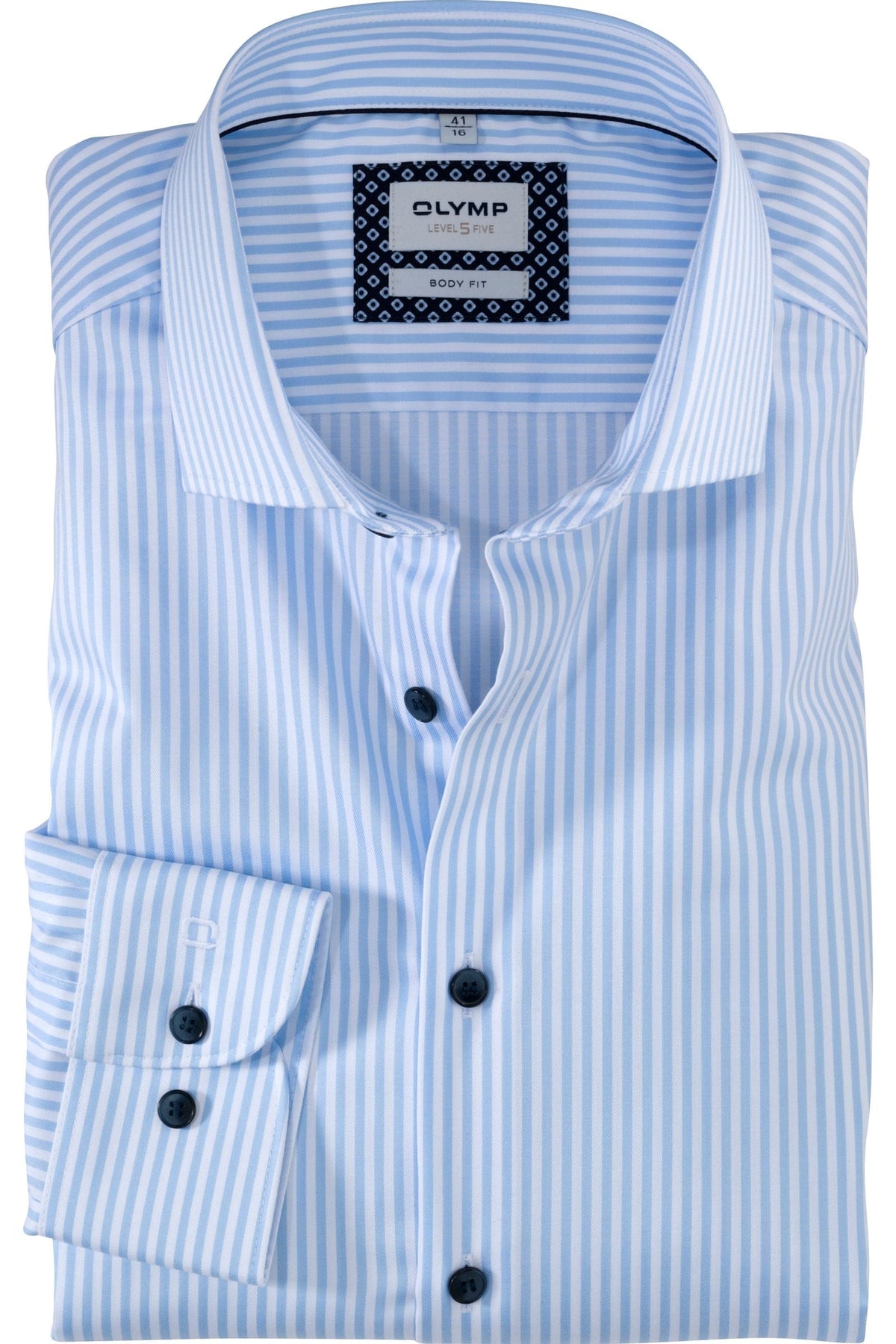 OLYMP Level Five Body Fit Hemd bleu, Gestreift