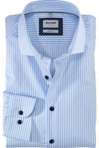 OLYMP Level Five Body Fit Hemd bleu, Gestreift