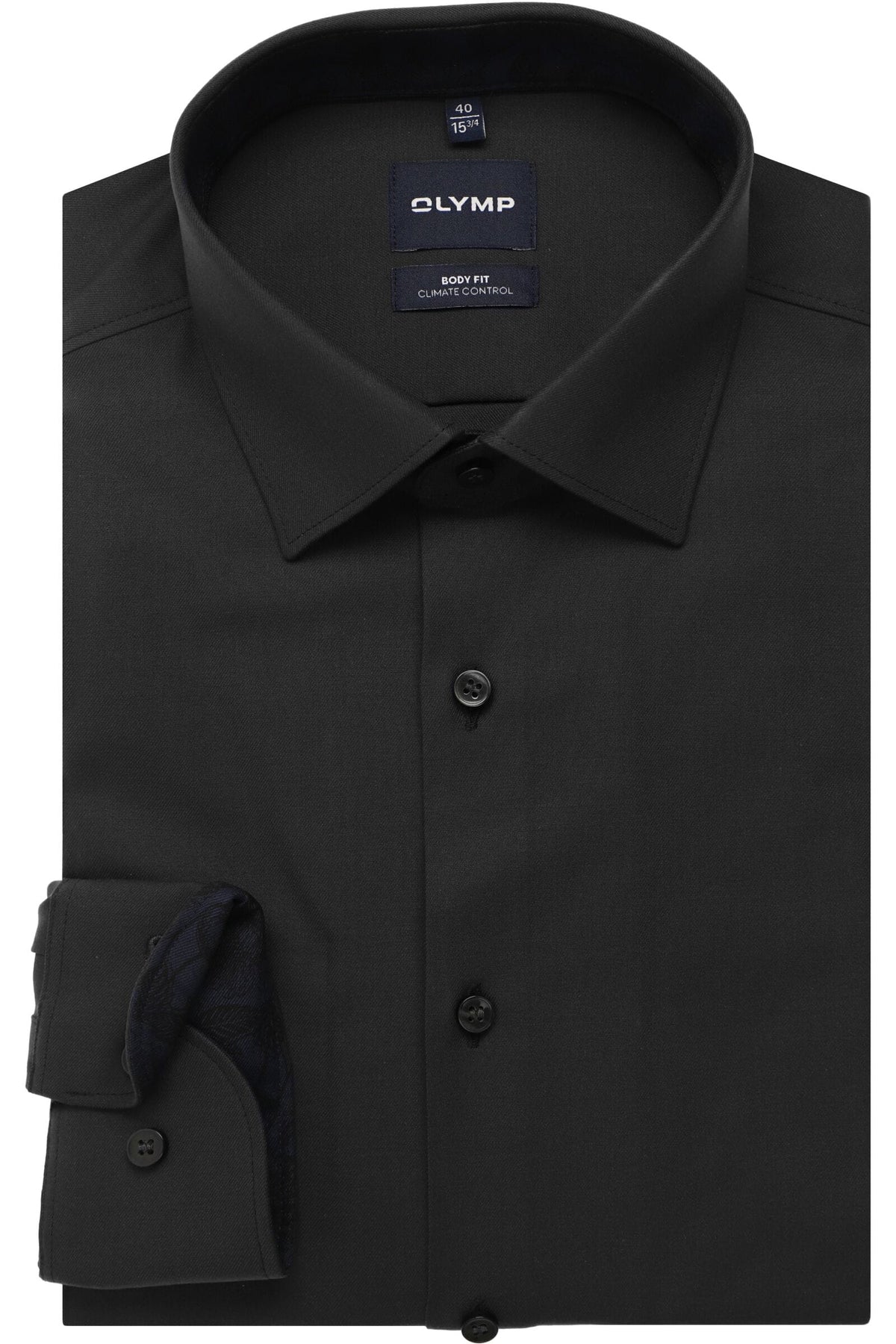 OLYMP Level Five Performance Climate Control Body Fit Hemd schwarz, Einfarbig