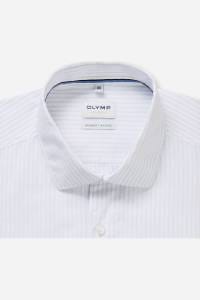 OLYMP Level Five Garment Washed Body Fit Leinenhemd hellgrau, Gestreift