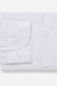 OLYMP Level Five Garment Washed Body Fit Leinenhemd hellgrau, Gestreift