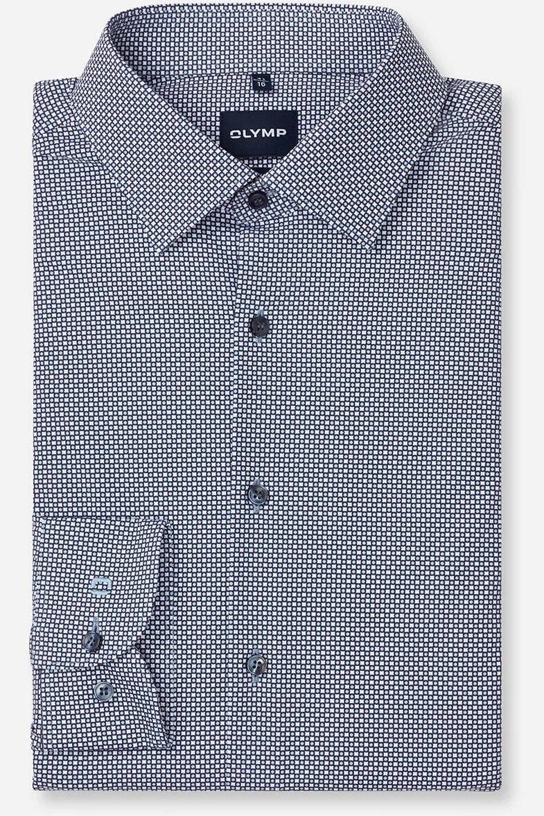 OLYMP Level Five Performance Climate Control Body Fit Hemd bleu, Bedruckt