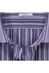 OLYMP Level Five Body Fit Hemd viola, Gestreift