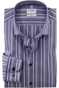 OLYMP Level Five Body Fit Hemd viola, Gestreift