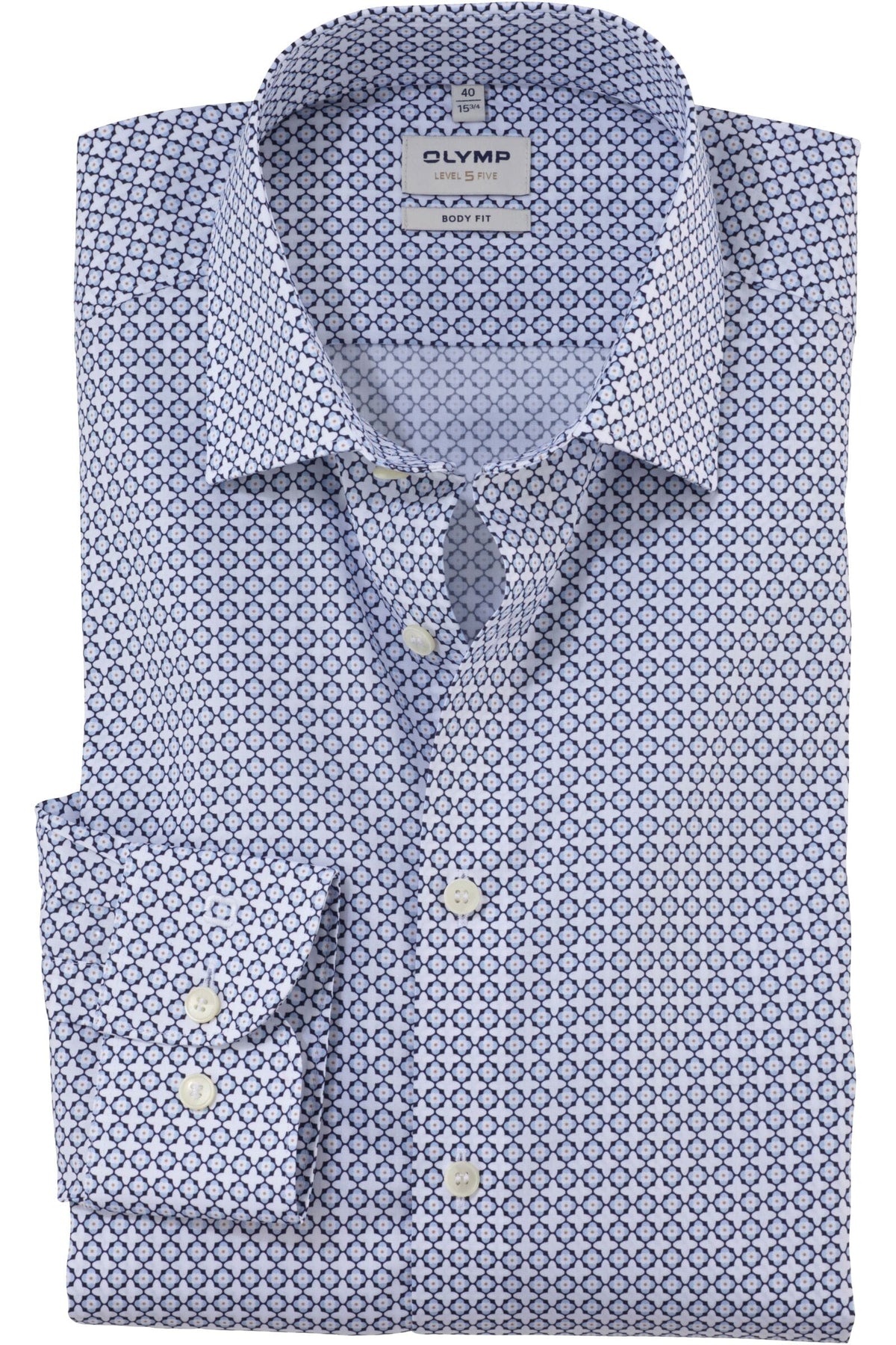 OLYMP Level Five Body Fit Hemd bleu, Bedruckt