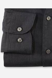 OLYMP Level Five Garment Washed Body Fit Hemd graphit, Einfarbig
