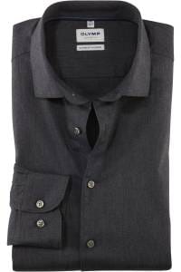 OLYMP Level Five Garment Washed Body Fit Hemd graphit, Einfarbig