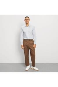 OLYMP Level Five Body Fit Hemd rauchblau, Gestreift