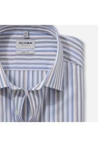 OLYMP Level Five Body Fit Hemd rauchblau, Gestreift