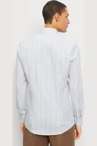 OLYMP Level Five Body Fit Hemd rauchblau, Gestreift
