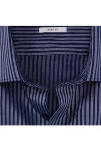 OLYMP Level Five Body Fit Hemd dunkelblau/blau, Gestreift