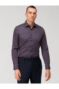 OLYMP Level Five Body Fit Hemd rot, Gemustert